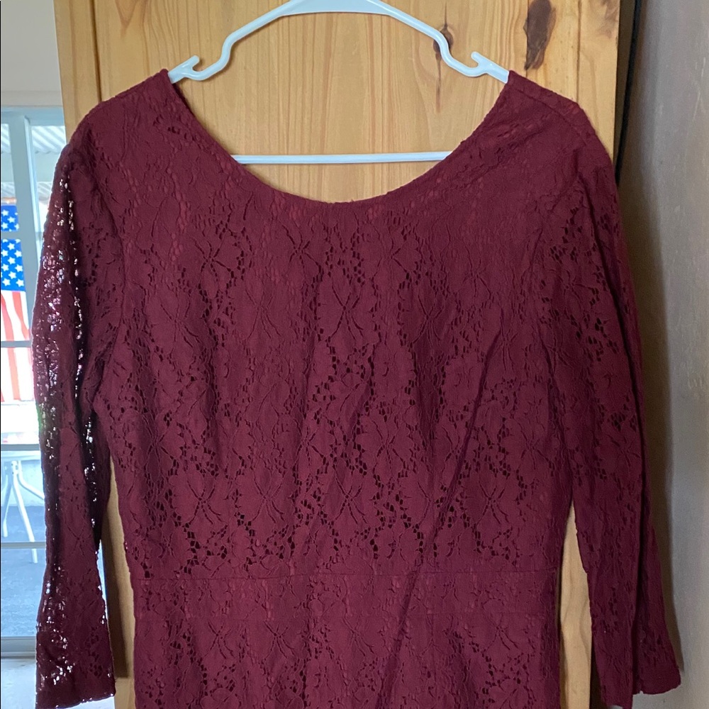 Burgundy crocheted dress